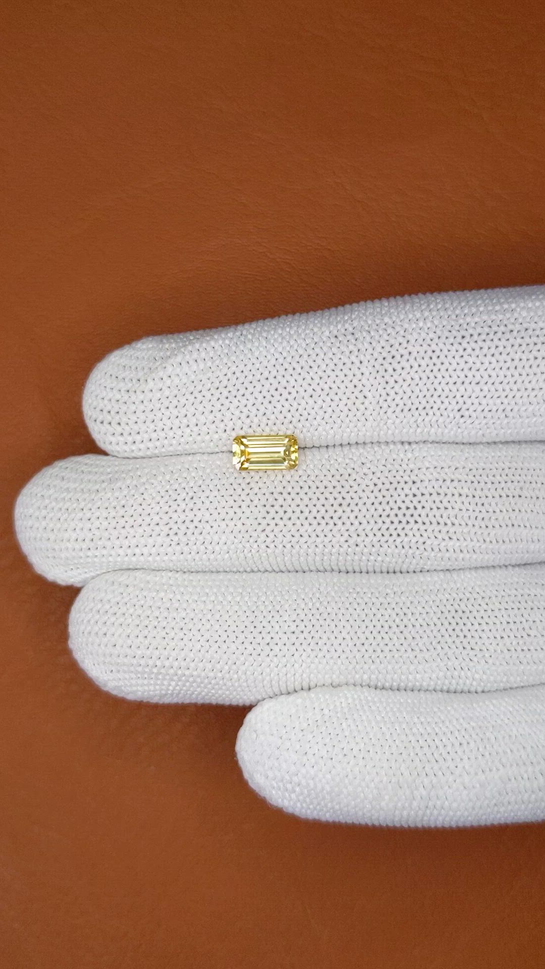 1.33 Ct. Yellow Zircon from Ceylon (Sri Lanka) Size Video