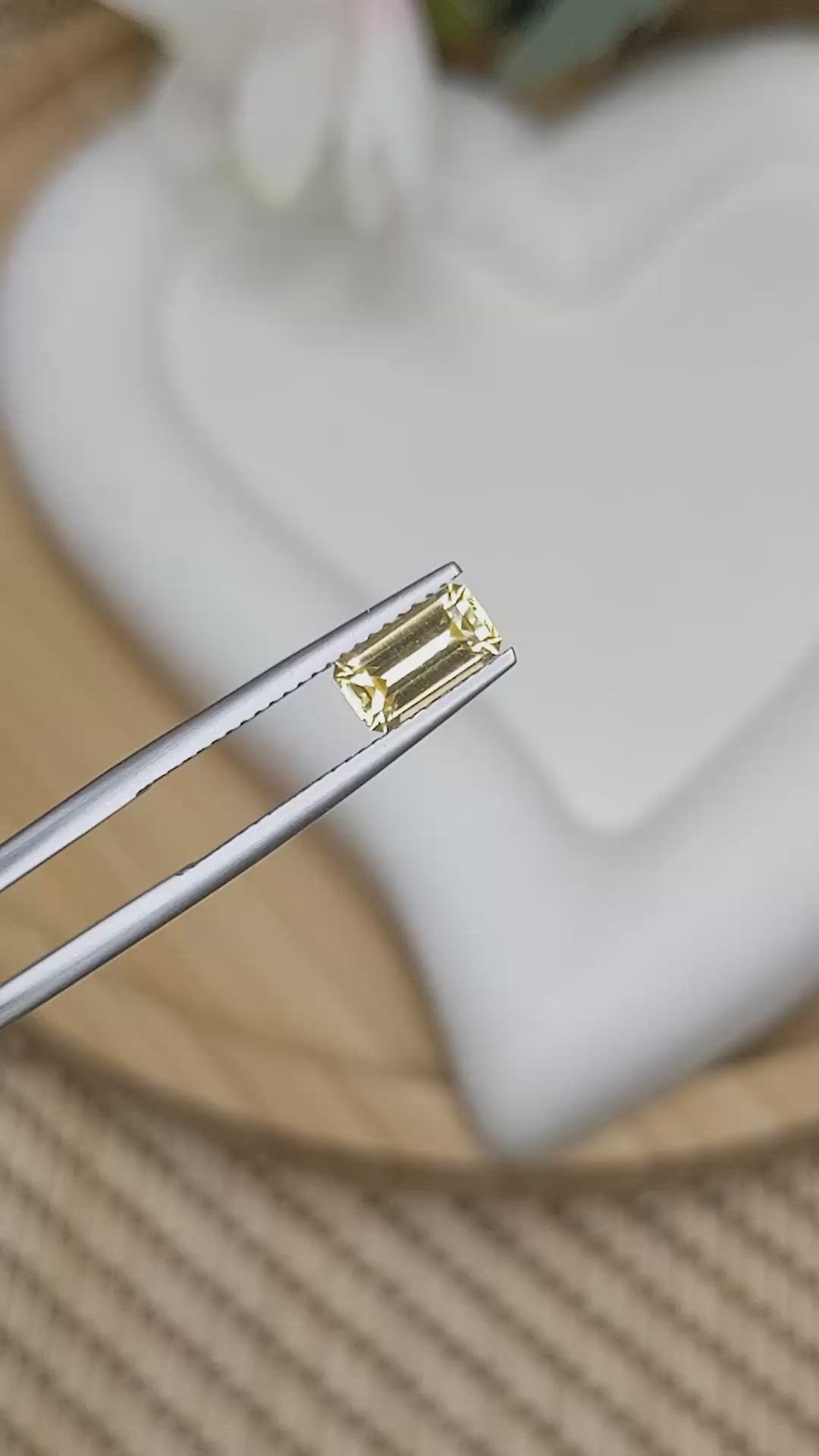 1.33 Ct. Yellow Zircon from Ceylon (Sri Lanka) Size Video