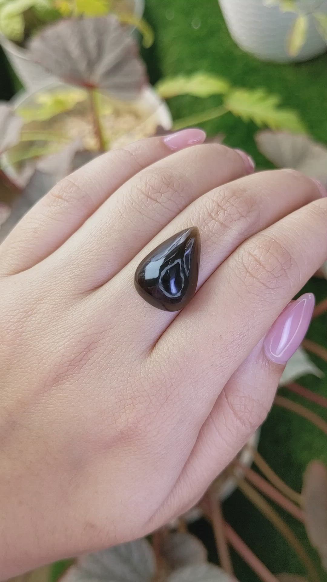 11.23 Ct. Brown Cabochon Smokey Quartz from Ceylon (Sri Lanka) Size Video
