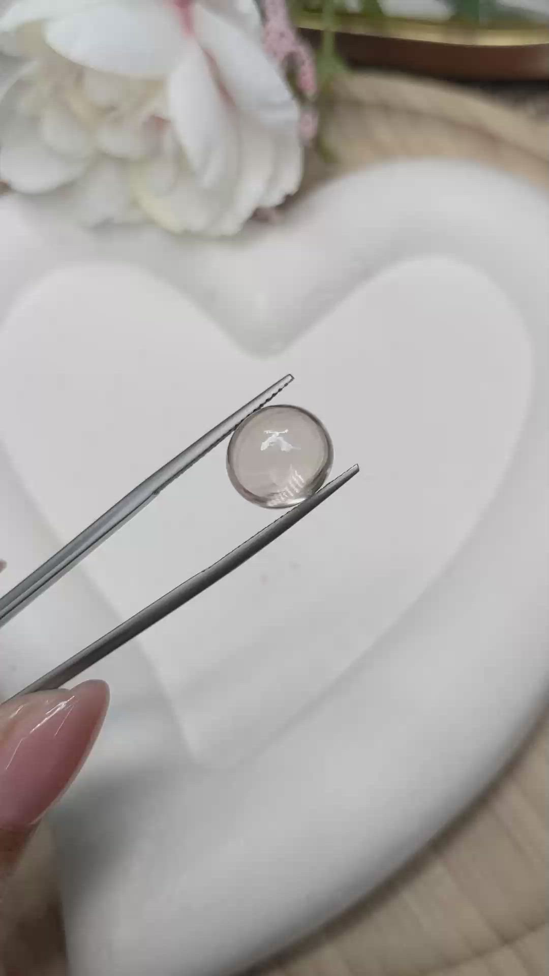 7.42 Ct. Smoky Cabochon Smokey Quartz from Ceylon (Sri Lanka) Size Video