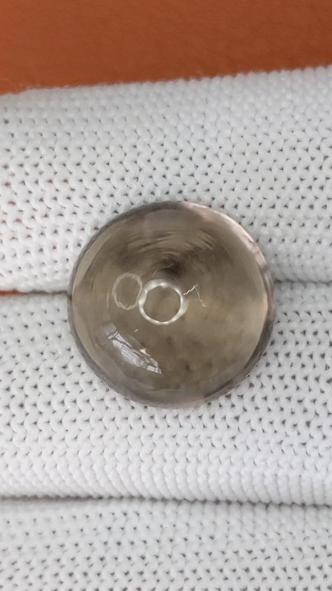 14.23 Ct. Brown Cabochon Smokey Quartz from Ceylon (Sri Lanka) Size Video