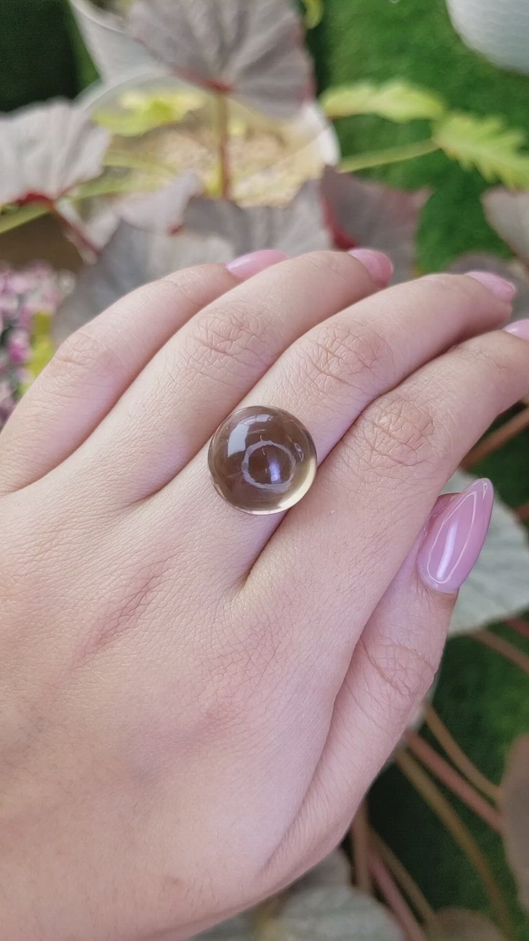 14.23 Ct. Brown Cabochon Smokey Quartz from Ceylon (Sri Lanka) Size Video