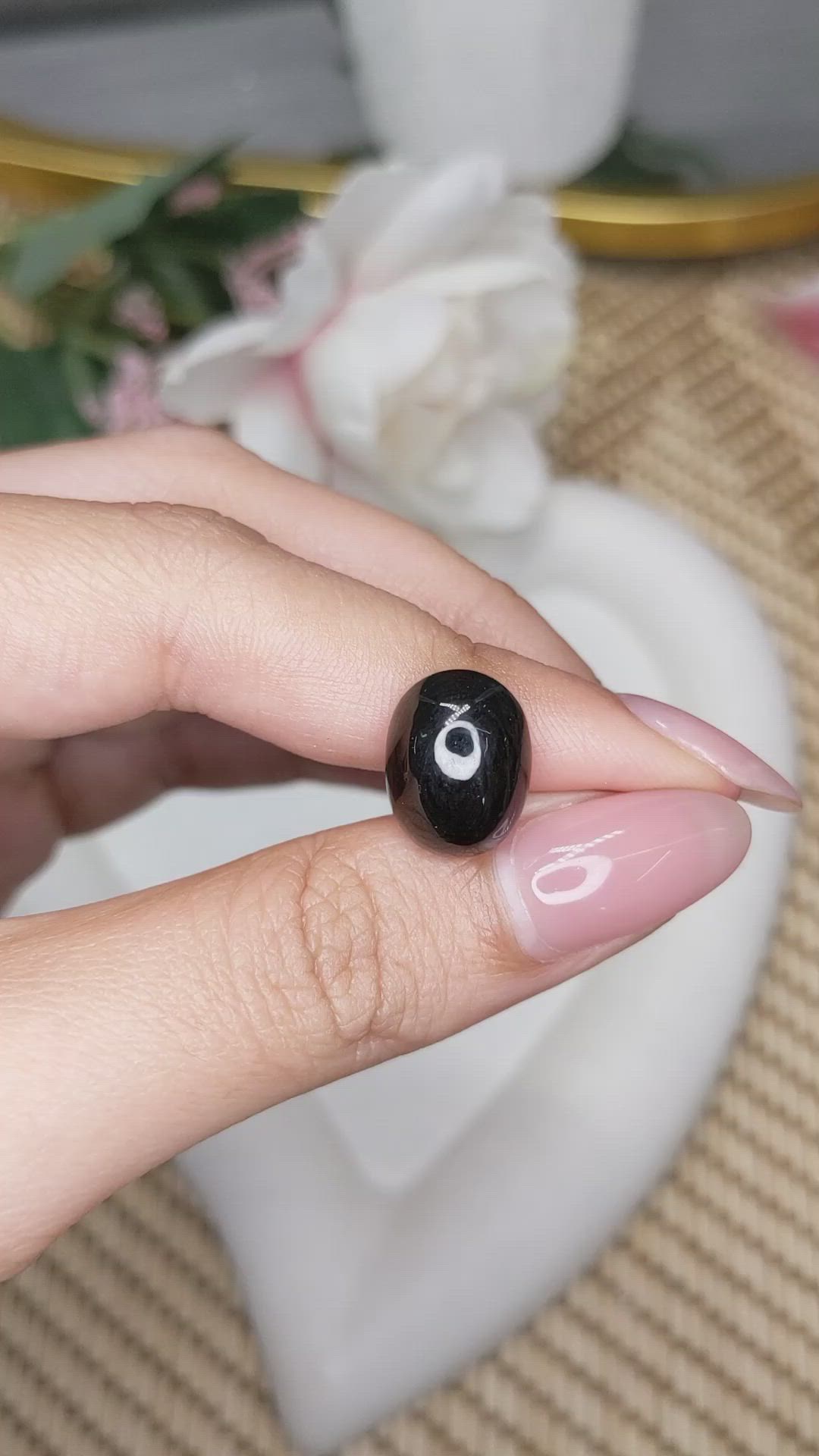 9.21 Ct. Reddish Brown Cabochon Smokey Quartz from Ceylon (Sri Lanka) Size Video