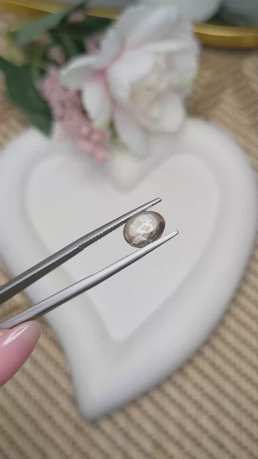 1.98 Ct. Smoky Cabochon Smokey Quartz from Ceylon (Sri Lanka) Size Video