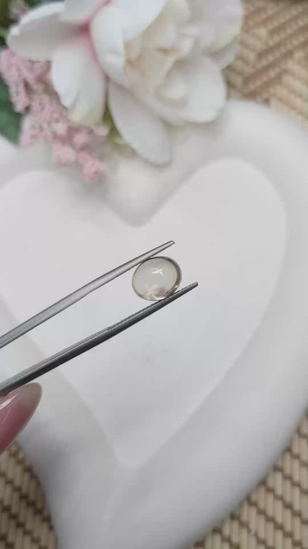 3.68 Ct. Brown Cabochon Smokey Quartz from Ceylon (Sri Lanka) Size Video