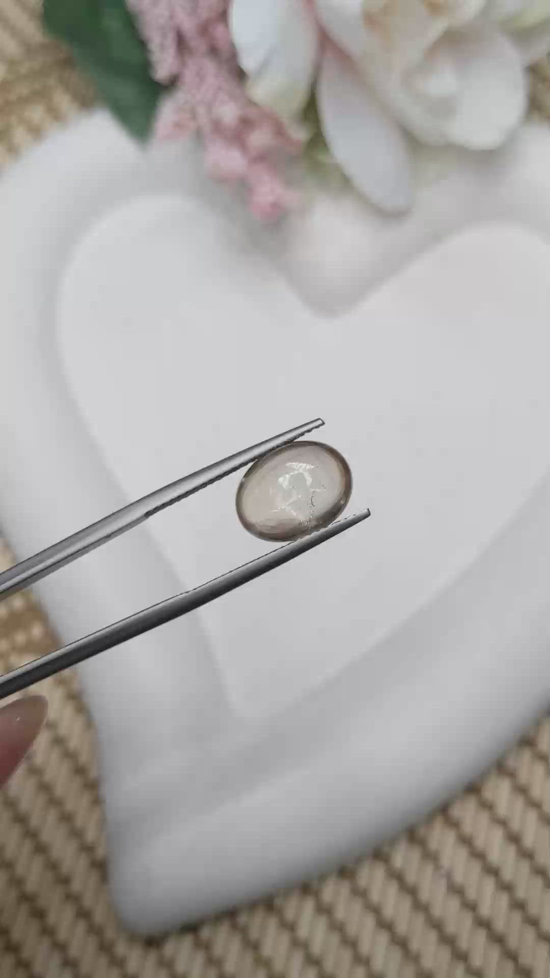 4.63 Ct. Smoky Cabochon Smokey Quartz from Ceylon (Sri Lanka) Size Video