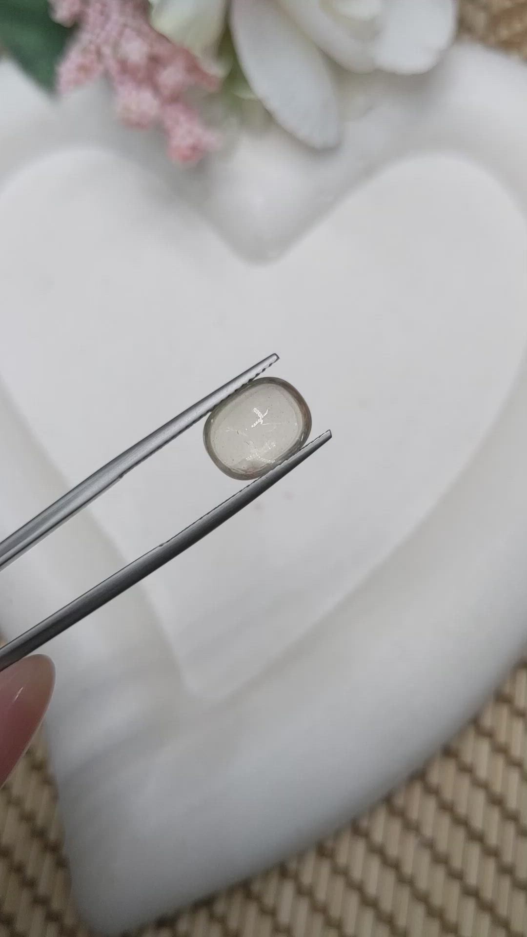 3.53 Ct. Yellowish Brown Cabochon Smokey Quartz from Ceylon (Sri Lanka) Size Video