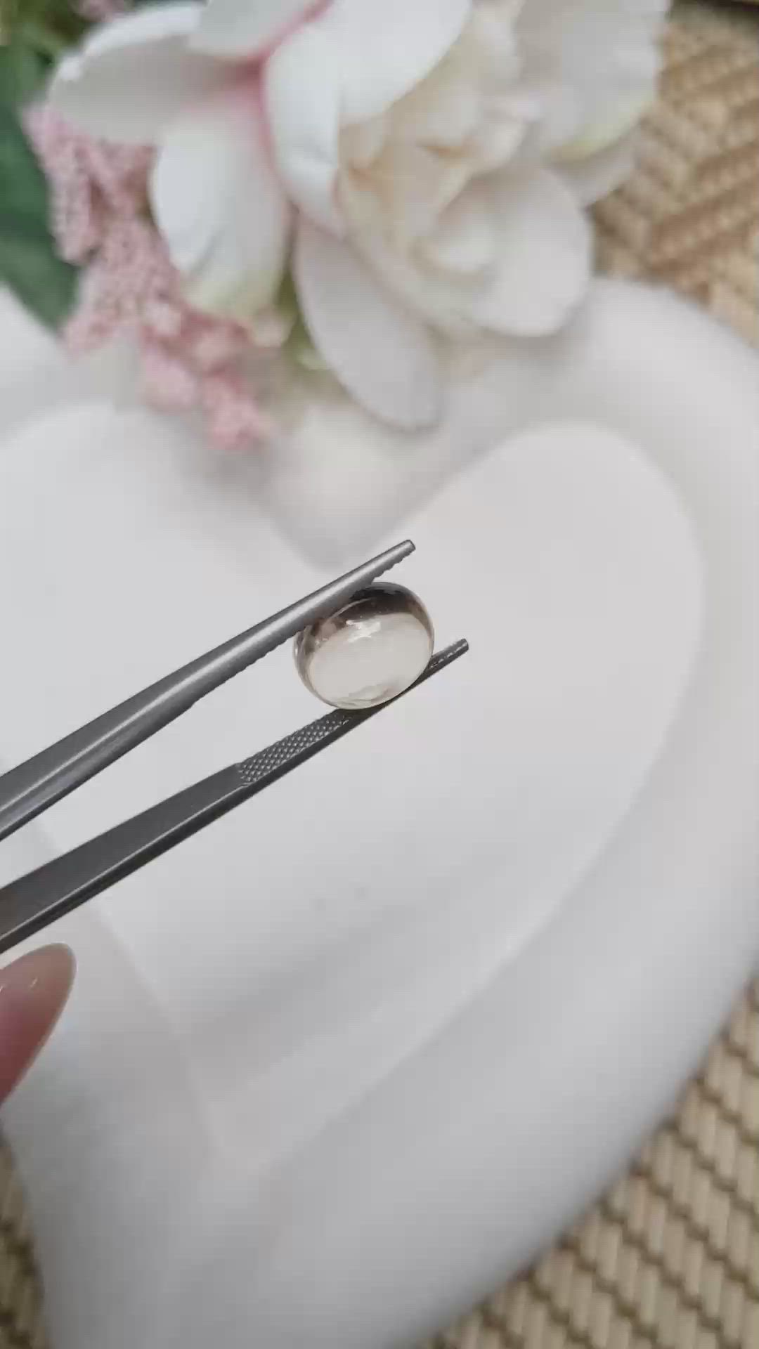 4.71 Ct. Smoky Cabochon Smokey Quartz from Ceylon (Sri Lanka) Size Video