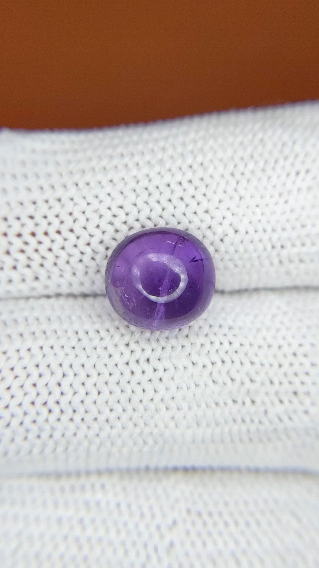 3.51 Ct. Purple Cabochon Amethyst from Ceylon (Sri Lanka) Size Video