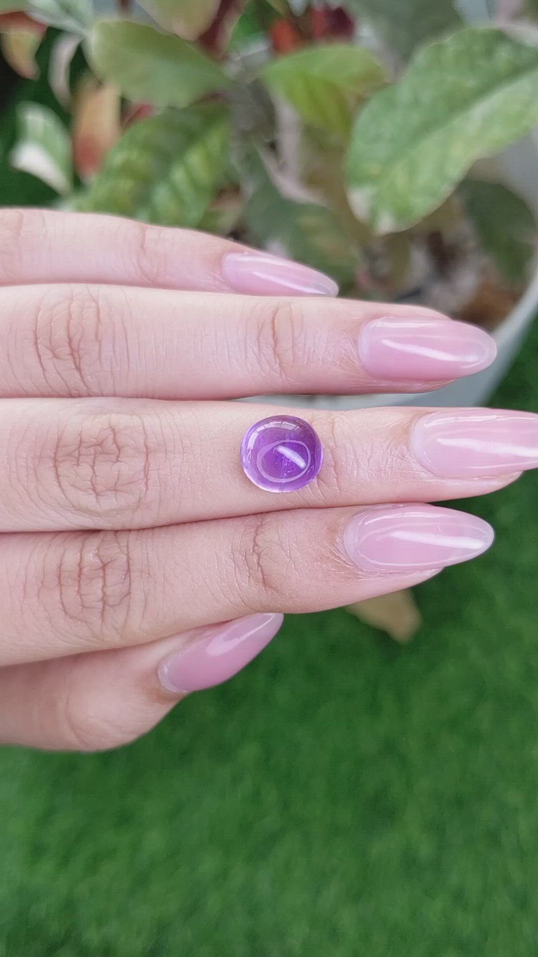 3.51 Ct. Purple Cabochon Amethyst from Ceylon (Sri Lanka) Size Video