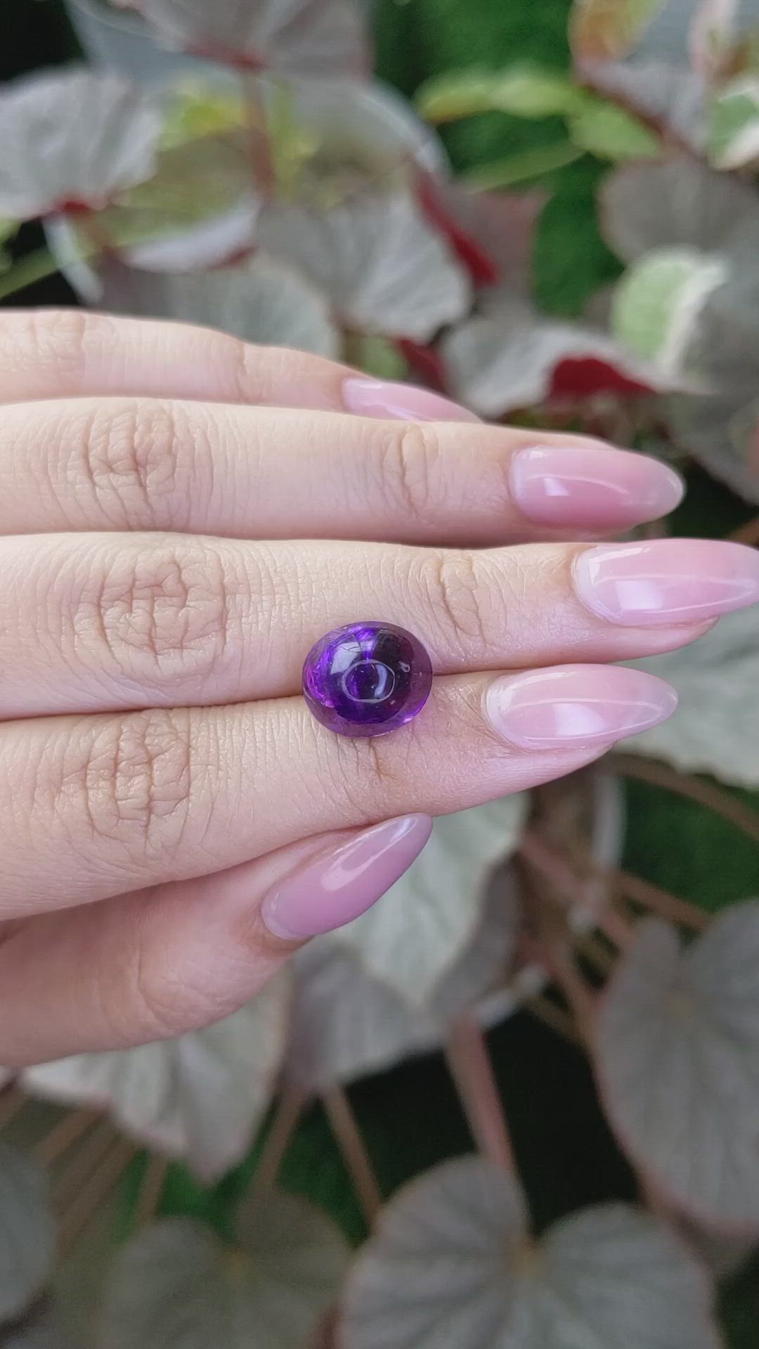 7.17 Ct. Purple Cabochon Amethyst from Ceylon (Sri Lanka) Size Video
