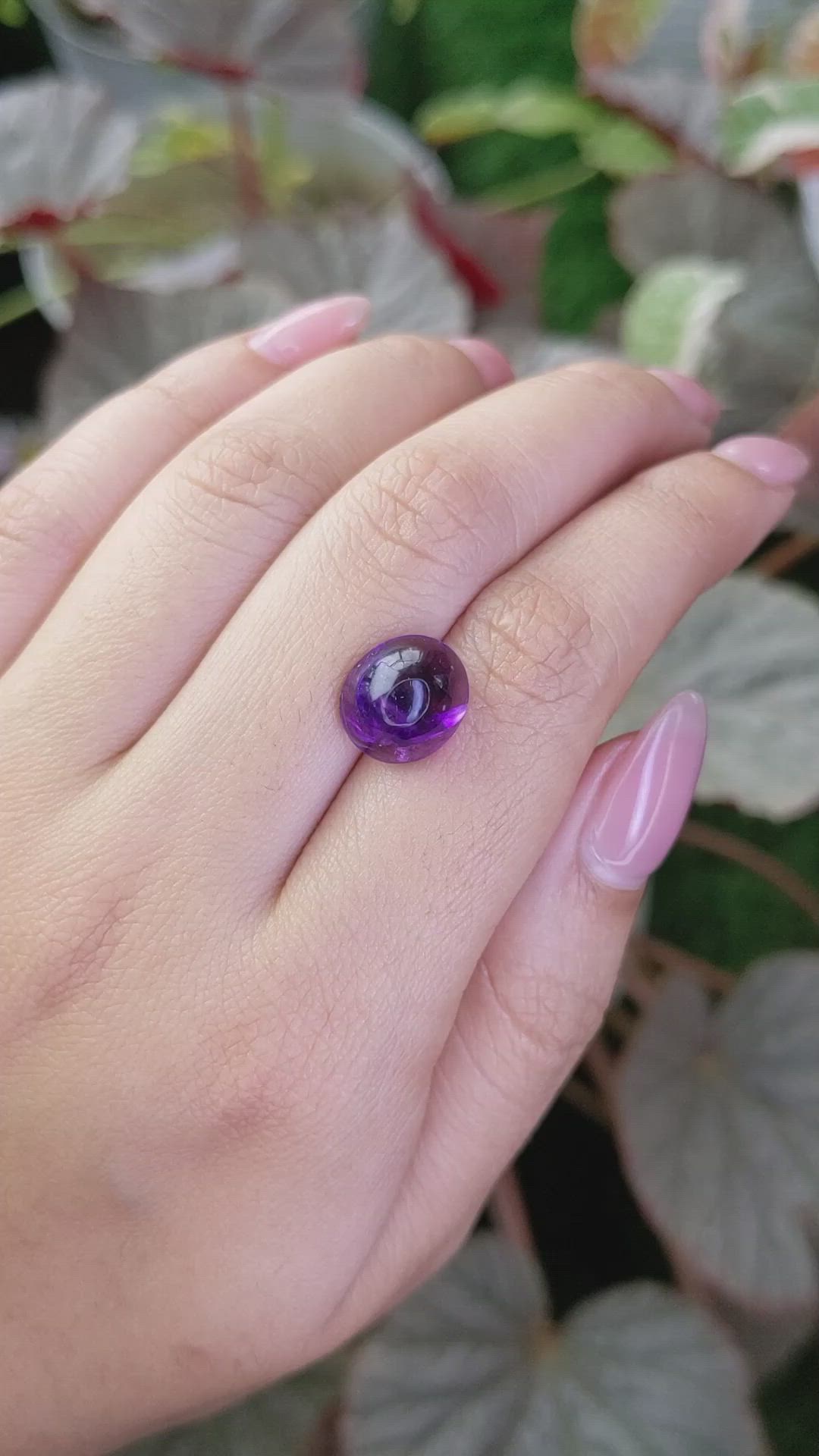 7.17 Ct. Purple Cabochon Amethyst from Ceylon (Sri Lanka) Size Video