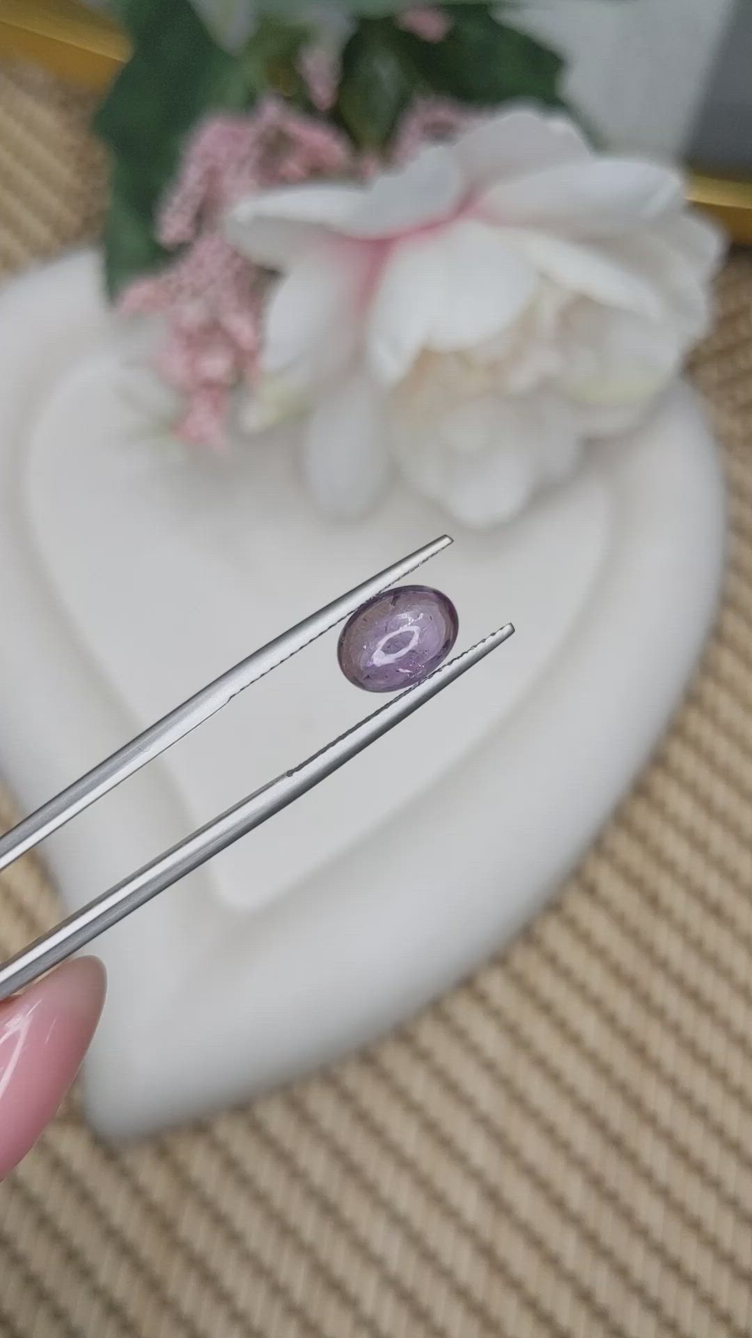2.05 Ct. Purple Cabochon Amethyst from Ceylon (Sri Lanka) Size Video