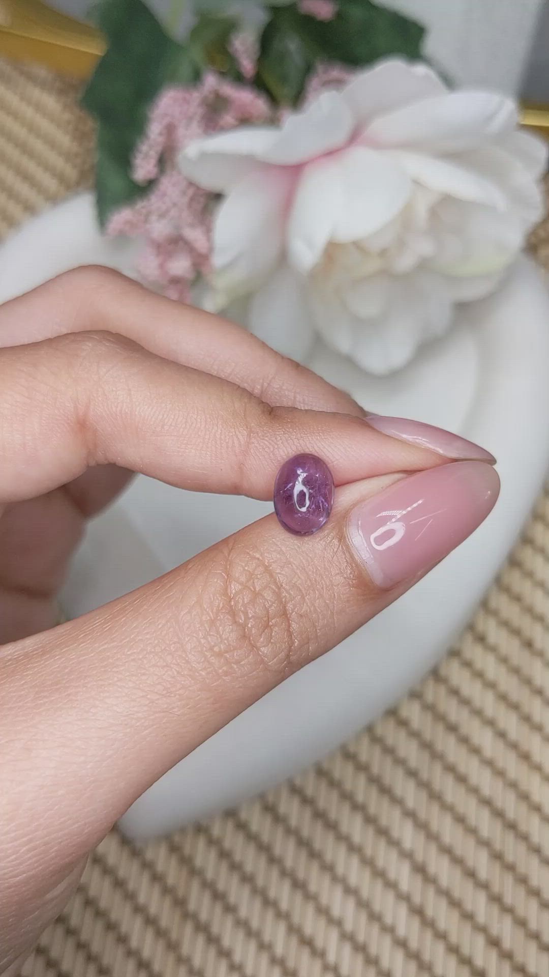 2.05 Ct. Purple Cabochon Amethyst from Ceylon (Sri Lanka) Size Video