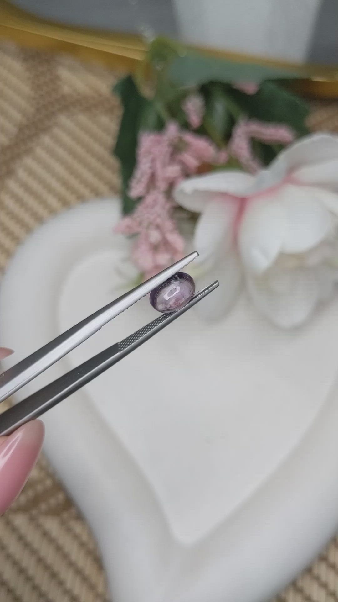 1.33 Ct. Purple Cabochon Amethyst from Ceylon (Sri Lanka) Size Video
