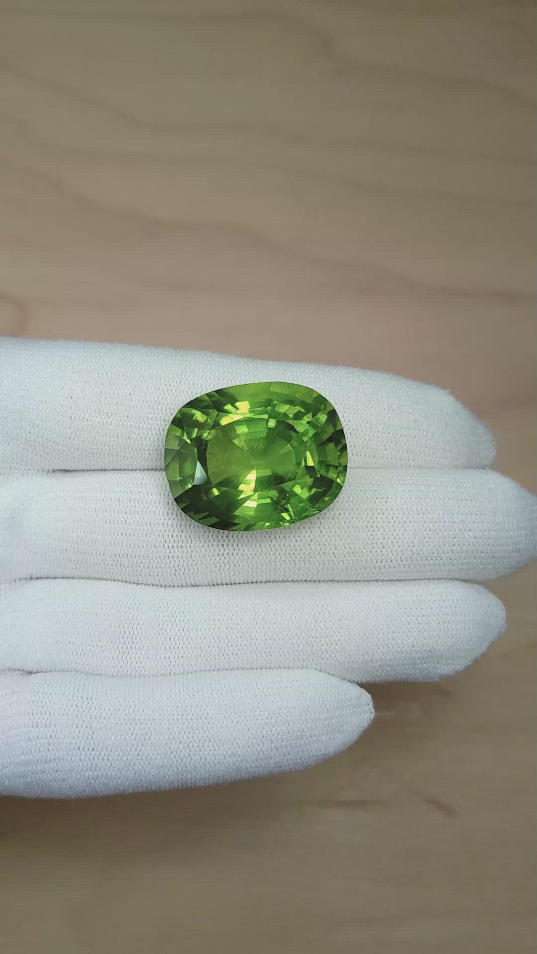 63.21 Ct. Green (Lime Green) Peridot from Pakistan Size Video