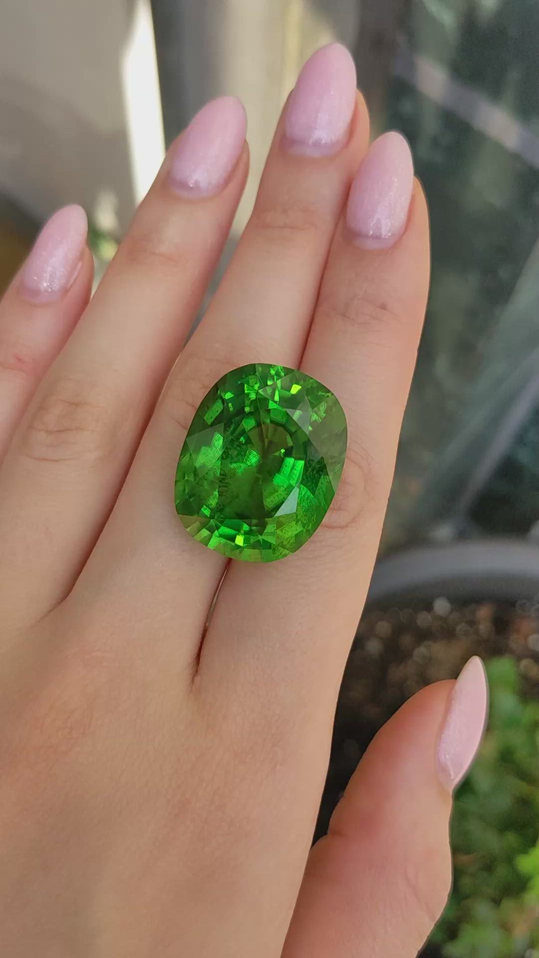 63.21 Ct. Green (Lime Green) Peridot from Pakistan Size Video