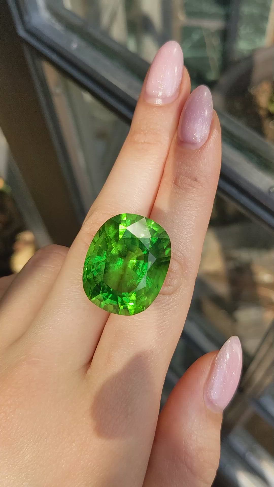 63.21 Ct. Green (Lime Green) Peridot from Pakistan Size Video