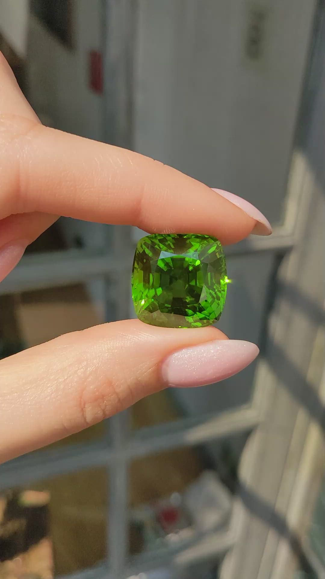 44.98 Ct. Green (Lime Green) Peridot from Pakistan Size Video