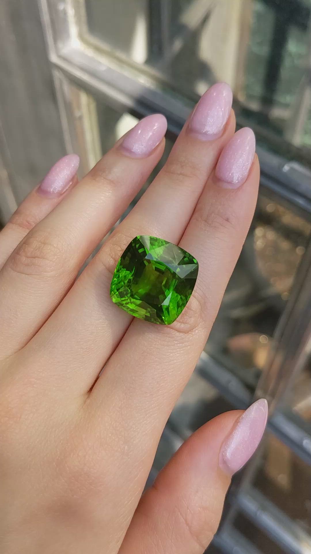 44.98 Ct. Green (Lime Green) Peridot from Pakistan Size Video