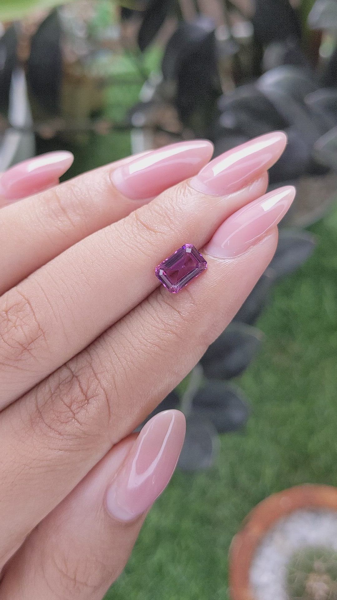1.52 Ct. Purplish Pink Garnet from Ceylon (Sri Lanka) Size Video