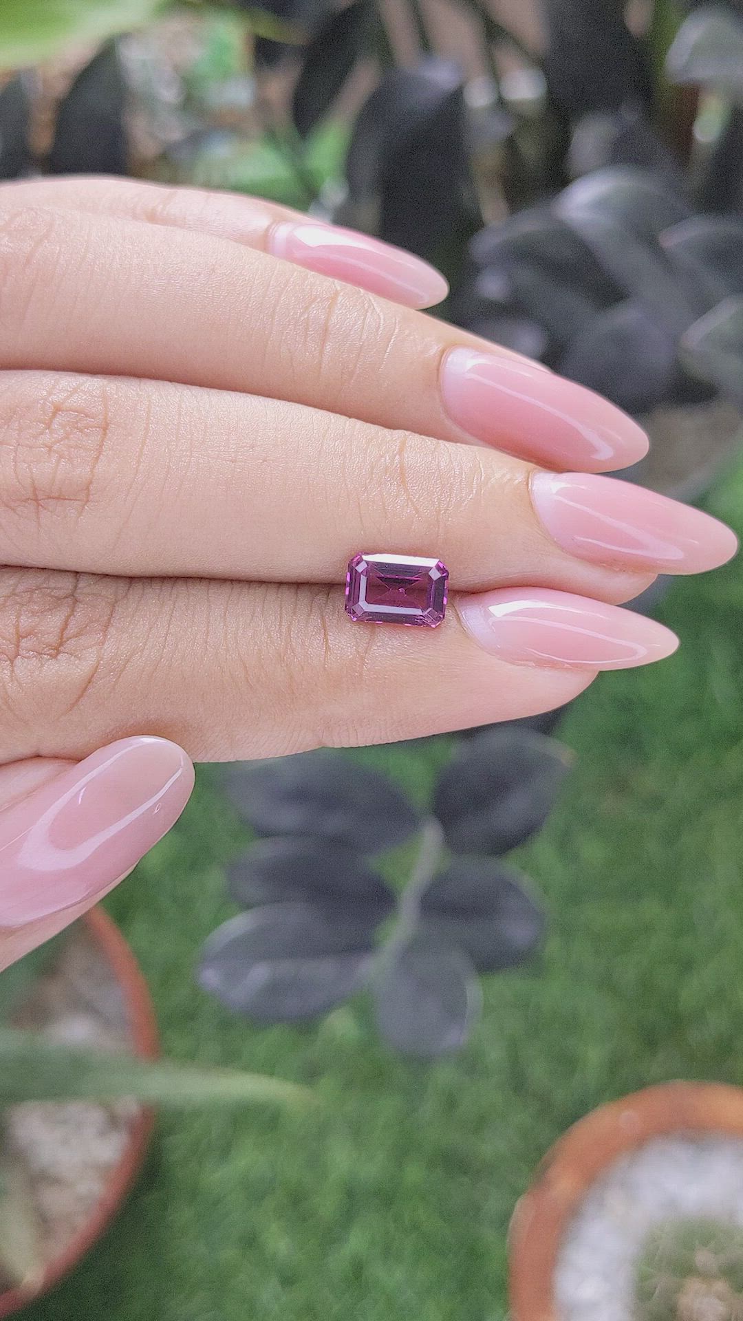 1.52 Ct. Purplish Pink Garnet from Ceylon (Sri Lanka) Size Video