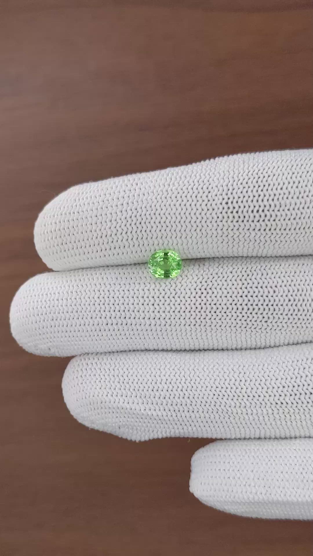 0.98 Ct. Tsavorite Garnet from Kenya Size Video