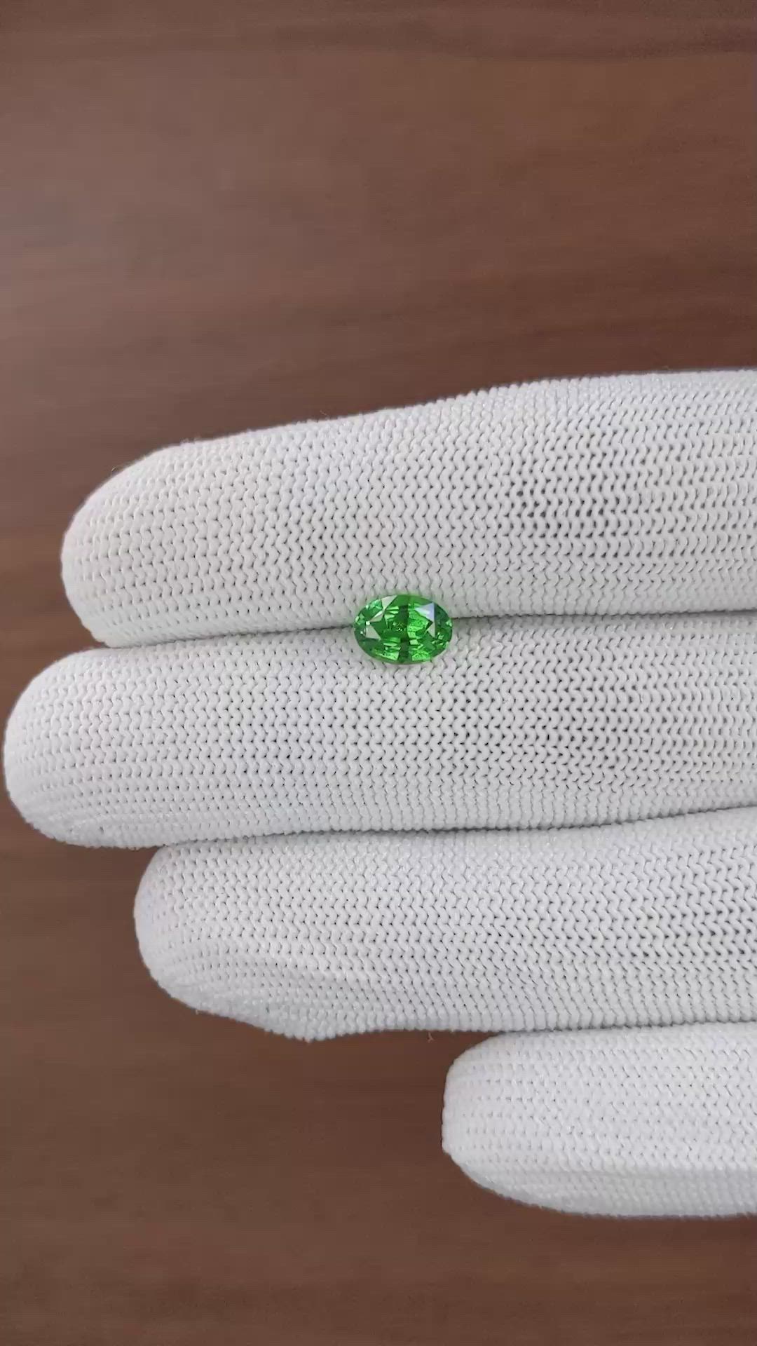 1.35 Ct. Tsavorite Garnet from Tanzania Size Video