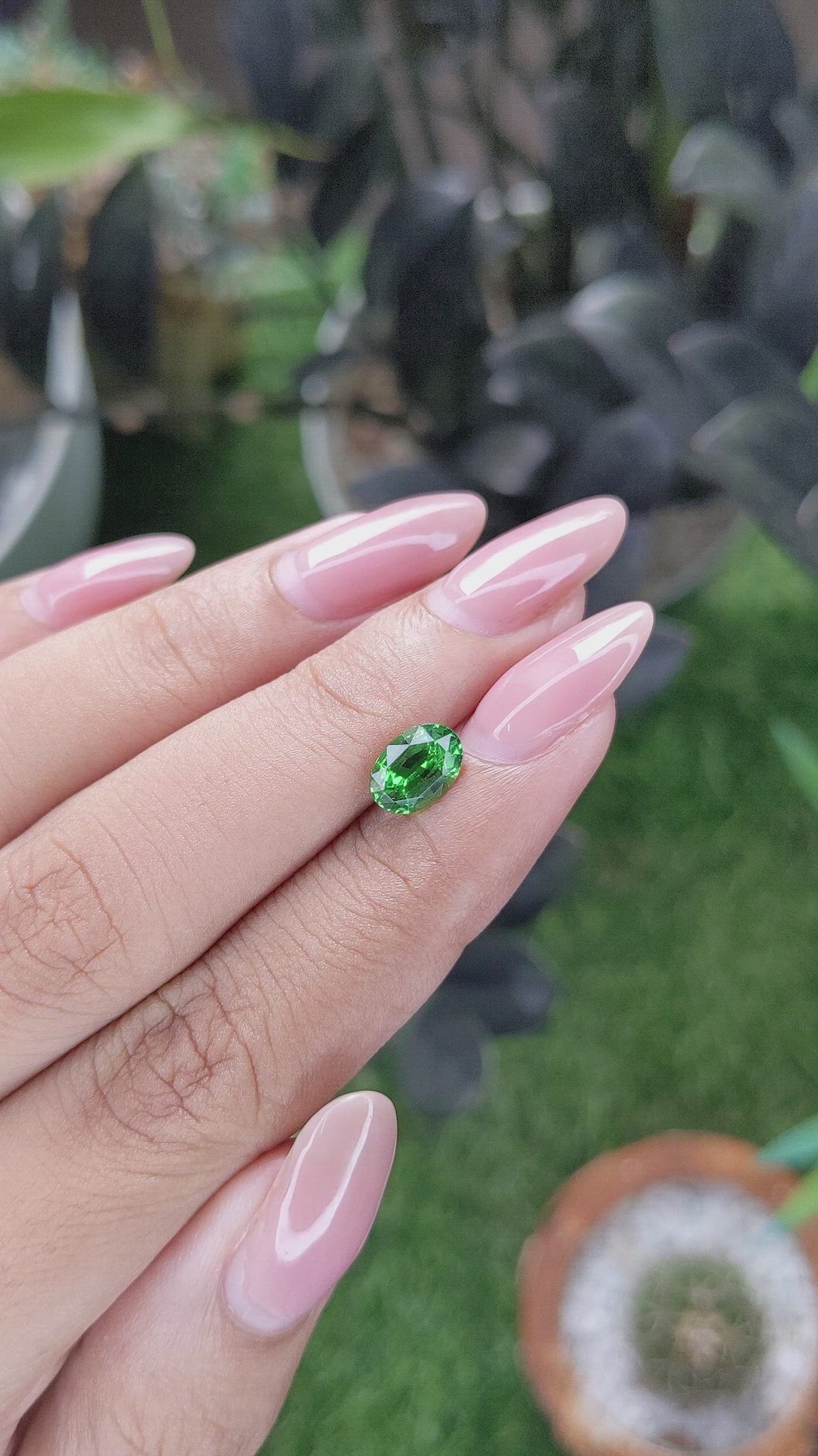 1.35 Ct. Tsavorite Garnet from Tanzania Size Video