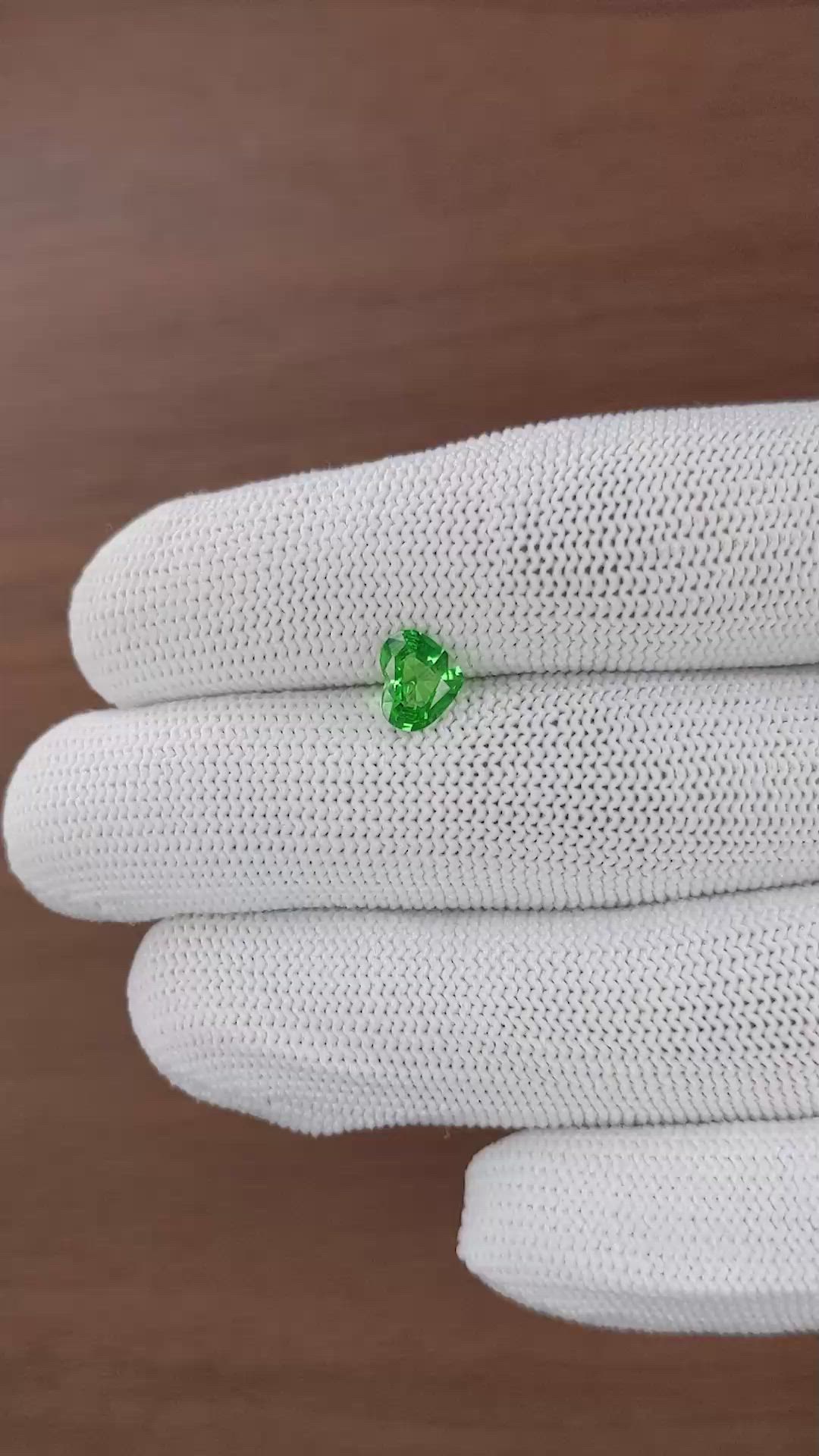 1.11 Ct. Tsavorite Garnet from Tanzania Size Video
