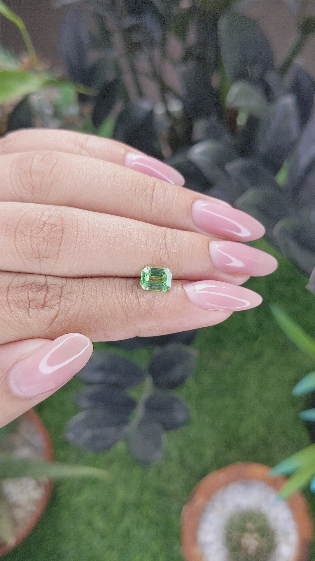 1.11 Ct. Tsavorite Garnet from Tanzania Size Video