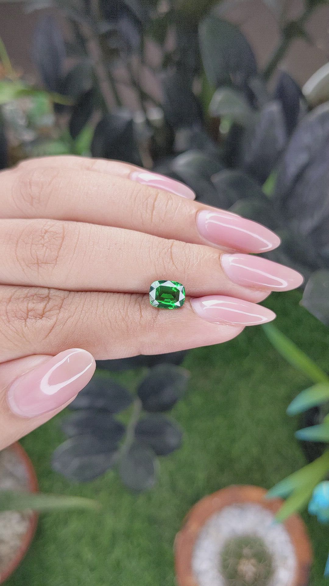1.54 Ct. Tsavorite Garnet from Tanzania Size Video