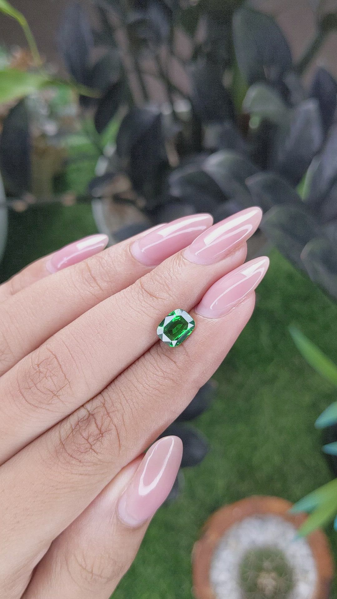 1.54 Ct. Tsavorite Garnet from Tanzania Size Video