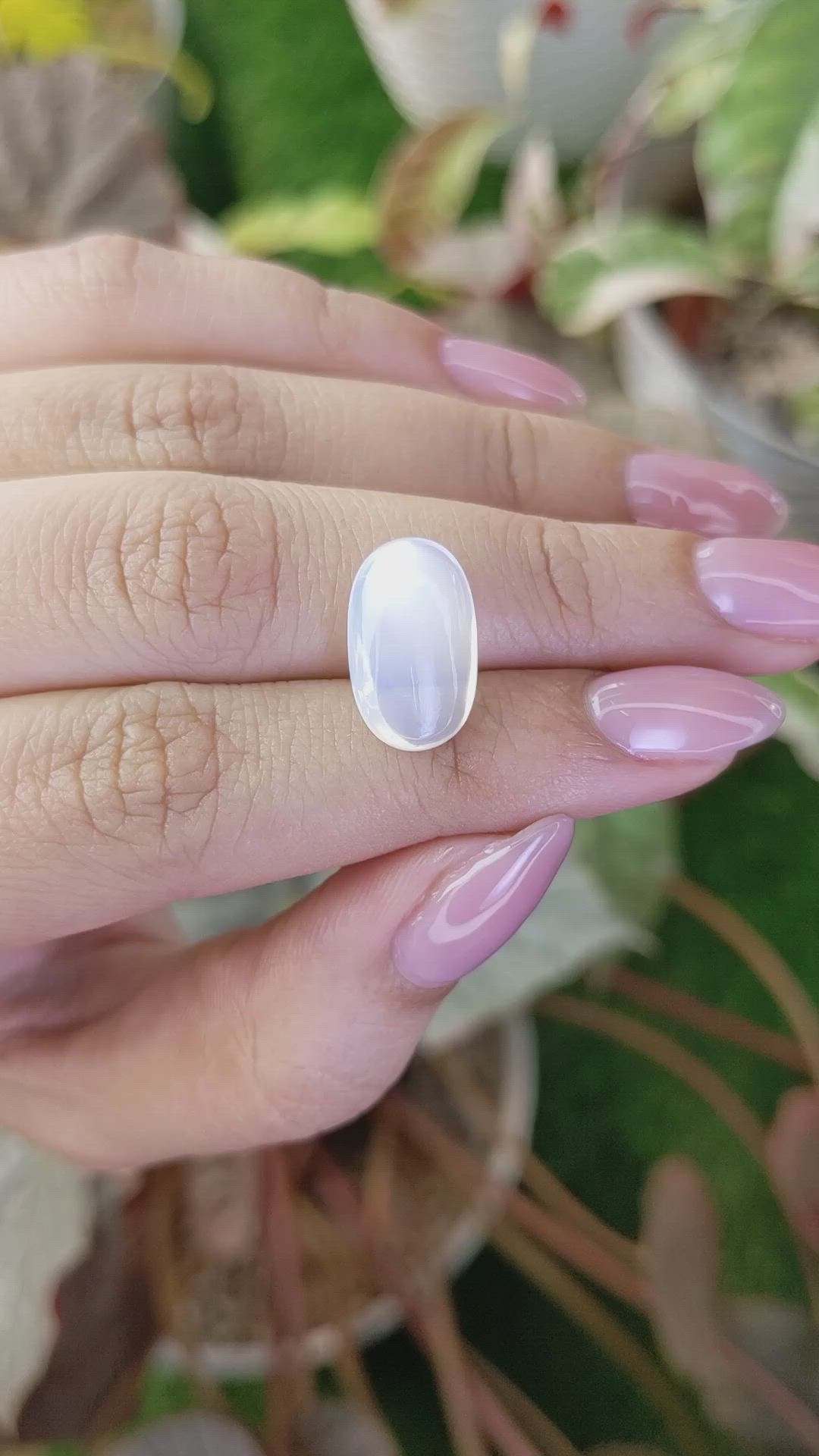 5.53 Ct. White Cabochon Moonstone from Ceylon (Sri Lanka) Size Video