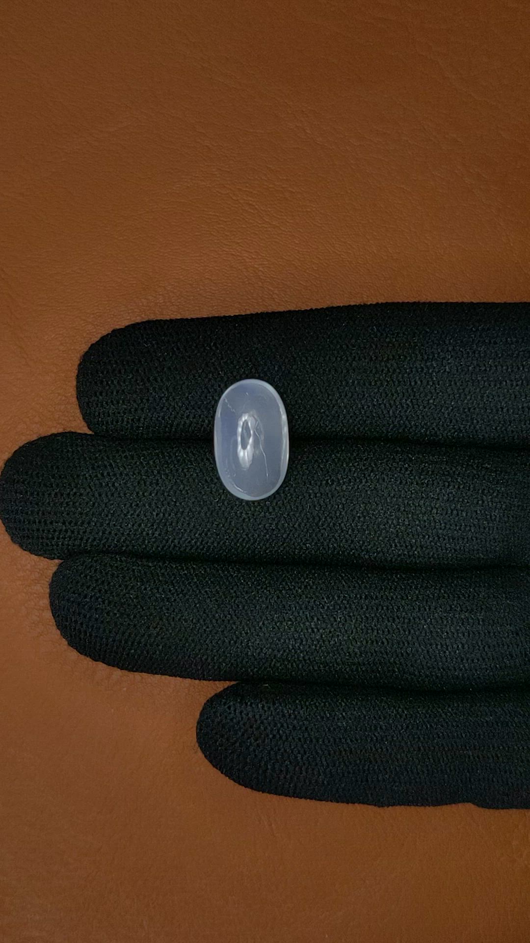 5.53 Ct. White Cabochon Moonstone from Ceylon (Sri Lanka) Size Video