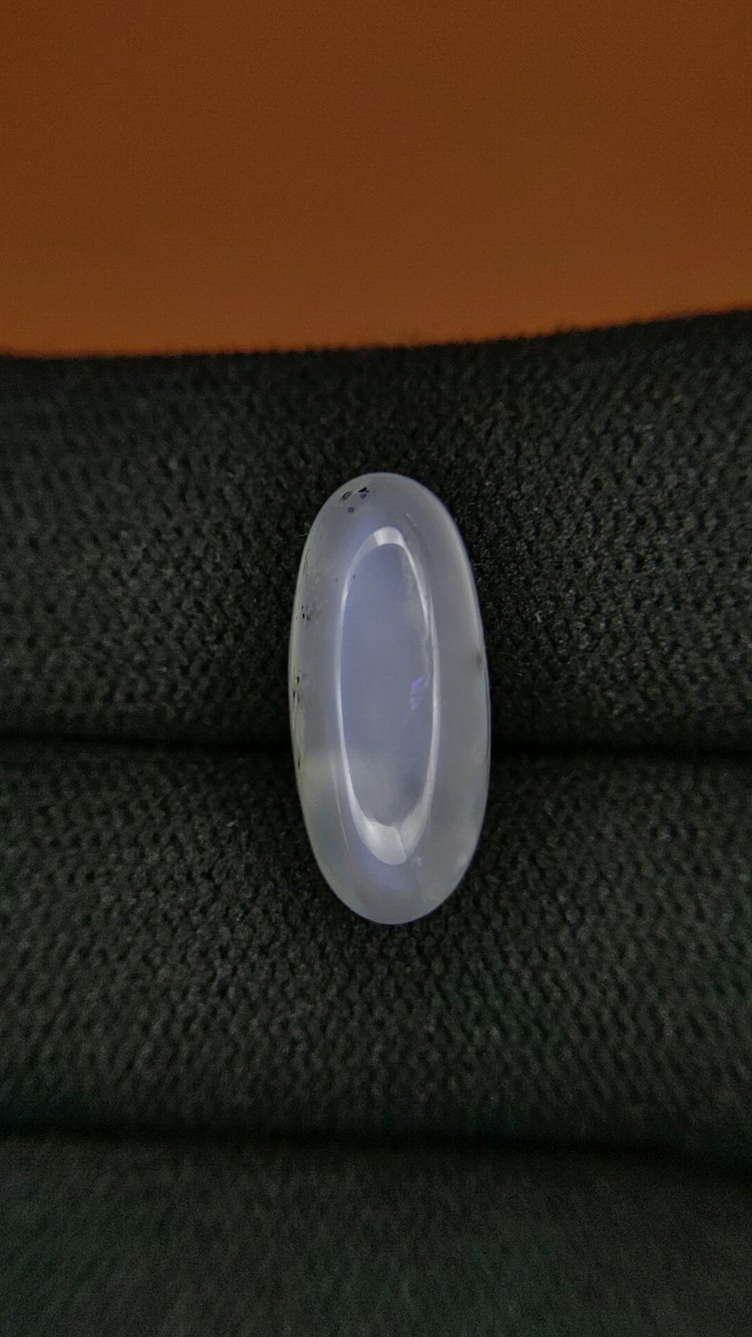 7.19 Ct. Blue Flash Cabochon Moonstone from Ceylon (Sri Lanka) Size Video