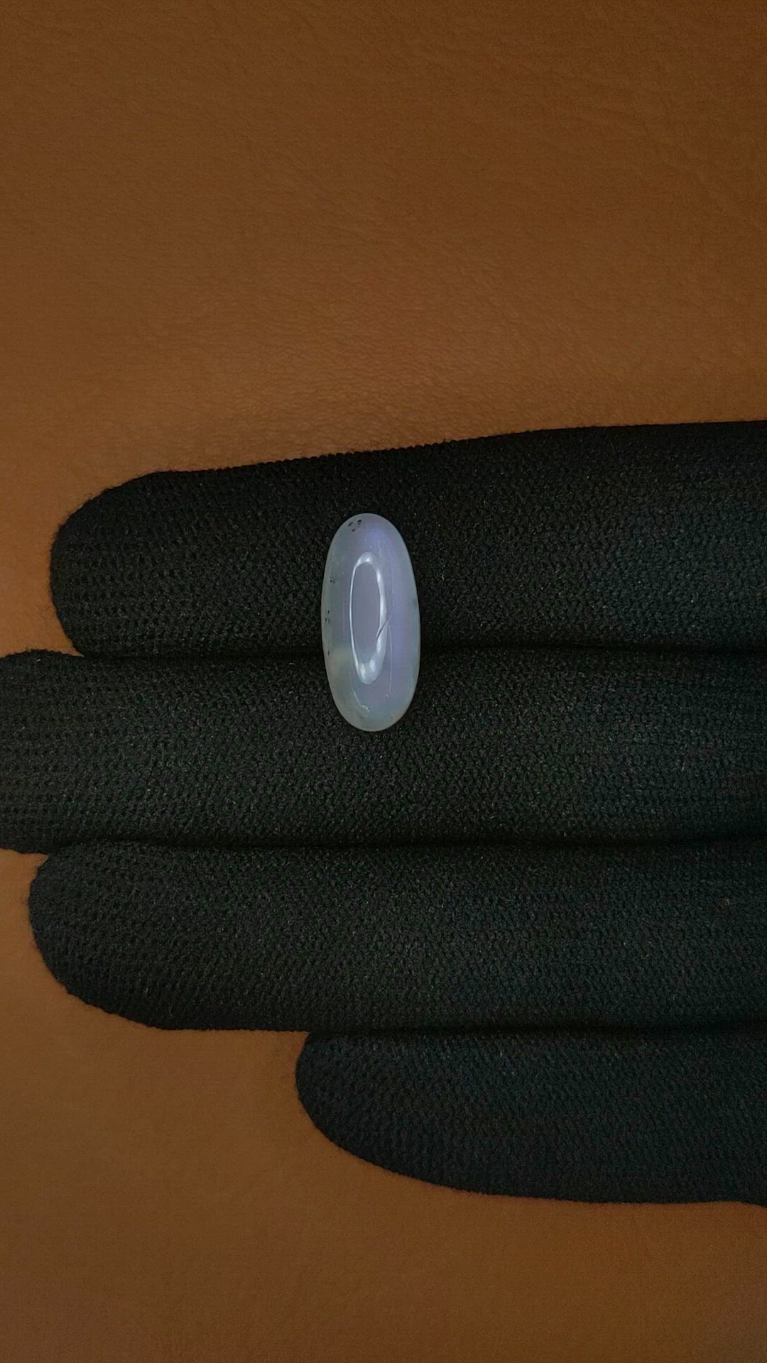 7.19 Ct. Blue Flash Cabochon Moonstone from Ceylon (Sri Lanka) Size Video