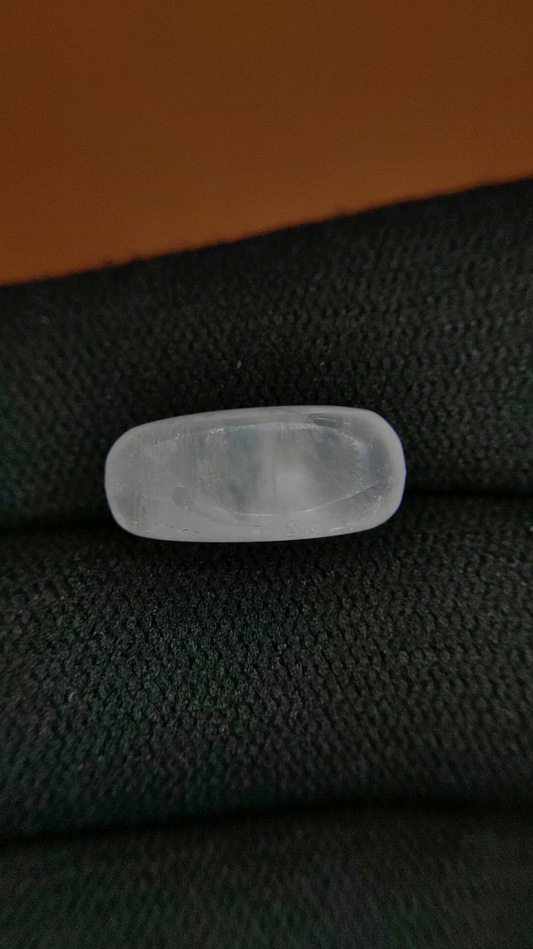 7.00 Ct. Blue Flash Cabochon Moonstone from Ceylon (Sri Lanka) Size Video