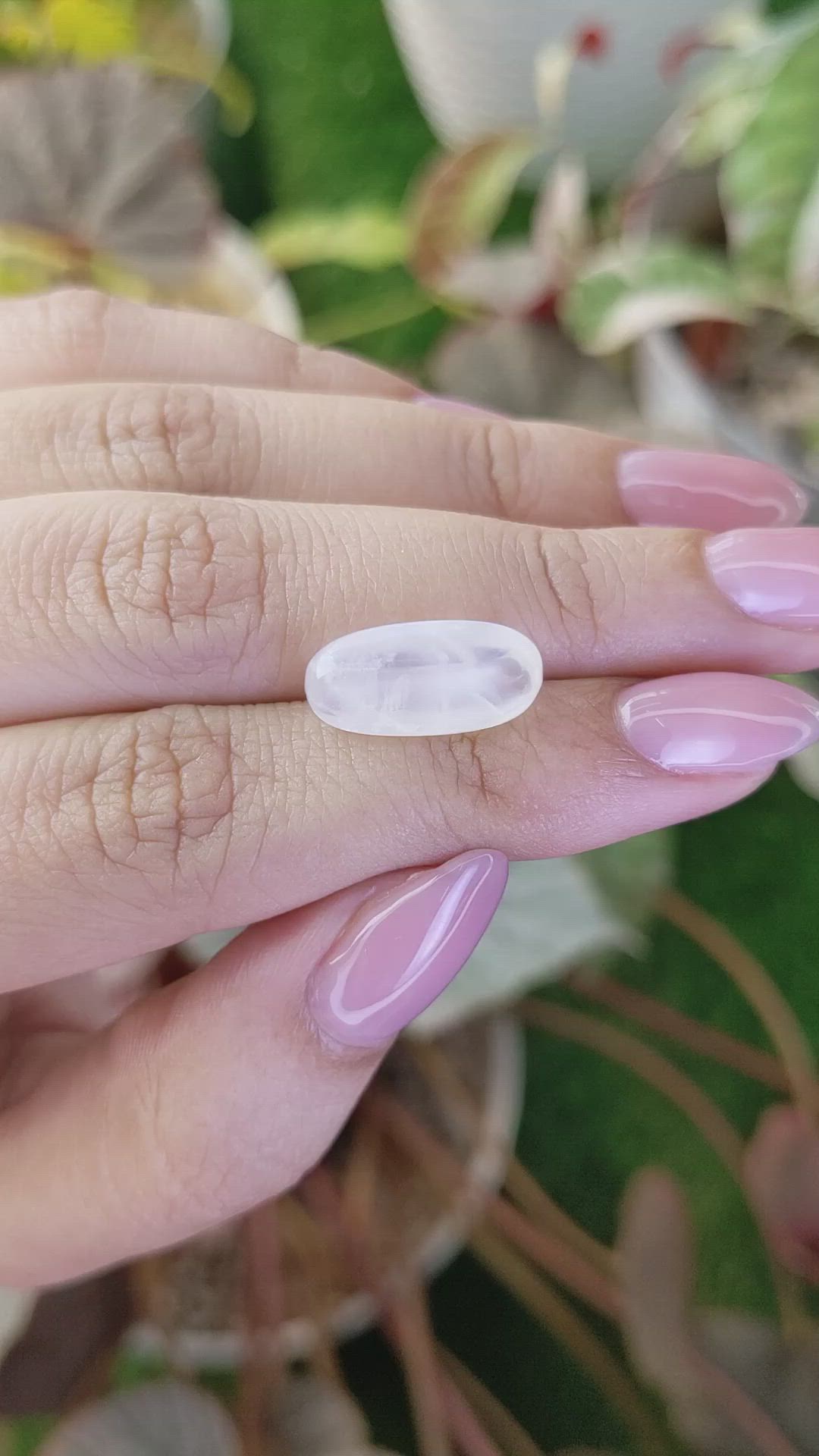 7.00 Ct. Blue Flash Cabochon Moonstone from Ceylon (Sri Lanka) Size Video