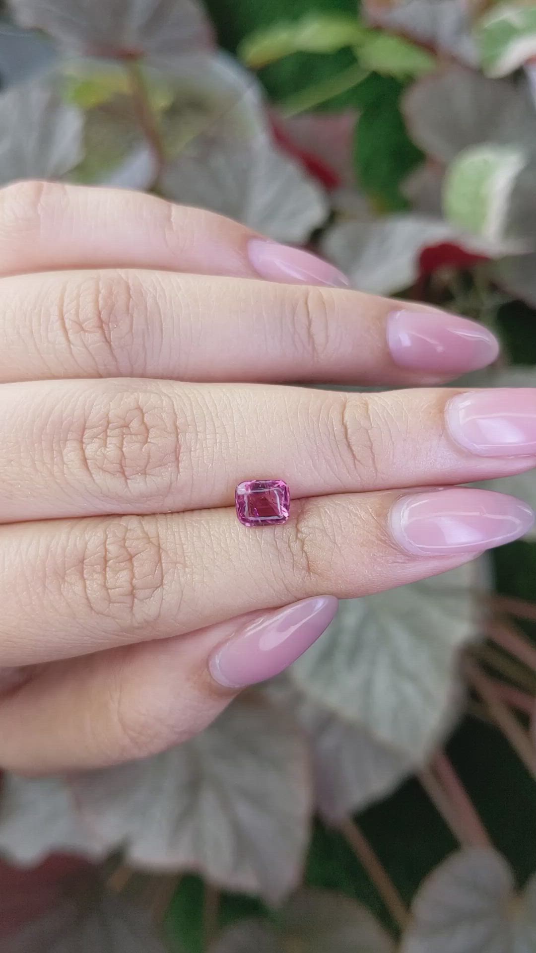 1.11 Ct. Purplish Pink Cabochon Garnet from Ceylon (Sri Lanka) Size Video