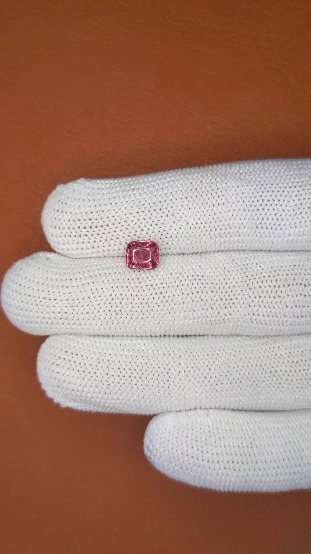 1.11 Ct. Purplish Pink Cabochon Garnet from Ceylon (Sri Lanka) Size Video