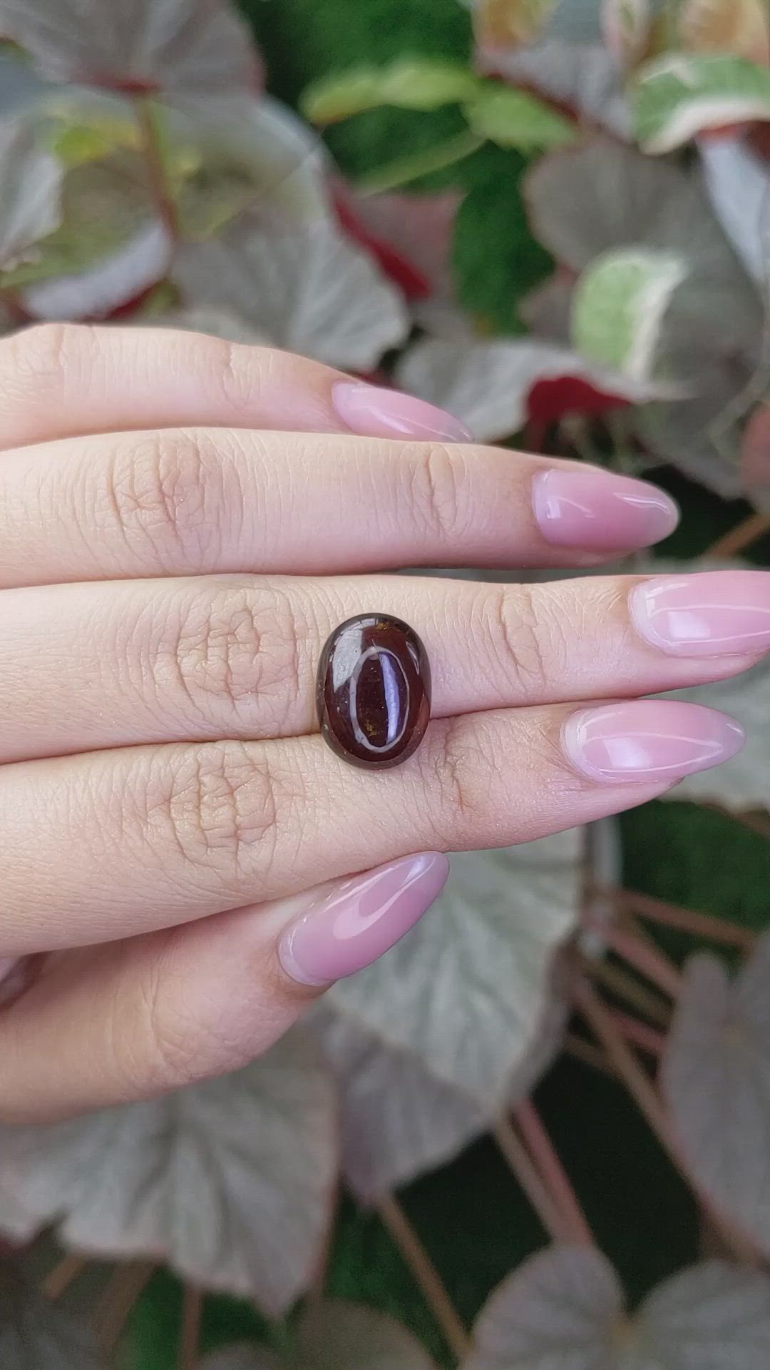 8.50 Ct. Orangish Brown Cabochon Garnet from Ceylon (Sri Lanka) Size Video