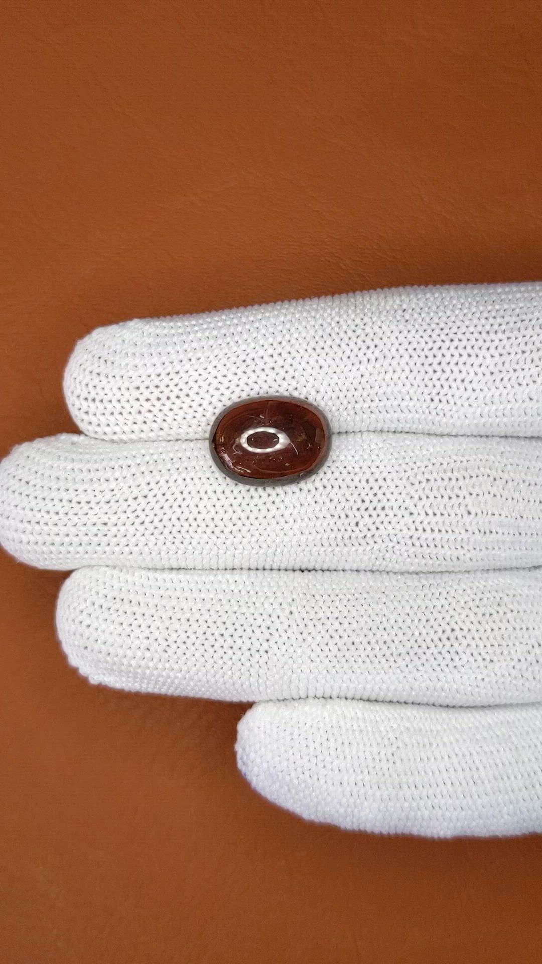 8.50 Ct. Orangish Brown Cabochon Garnet from Ceylon (Sri Lanka) Size Video