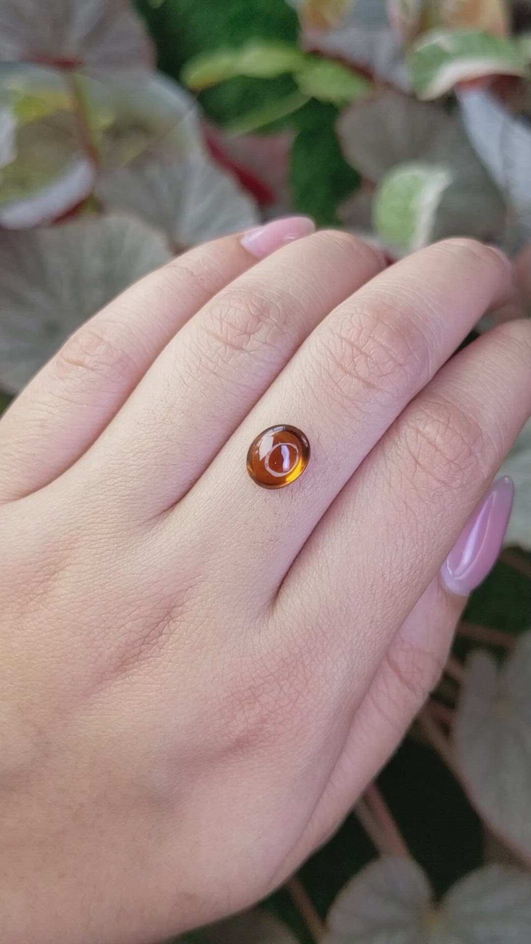 2.57 Ct. Yellowish Orange Cabochon Hessonite Garnet from Madagascar Size Video