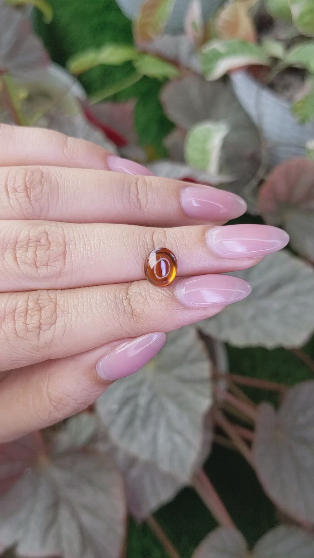 2.57 Ct. Yellowish Orange Cabochon Hessonite Garnet from Madagascar Size Video