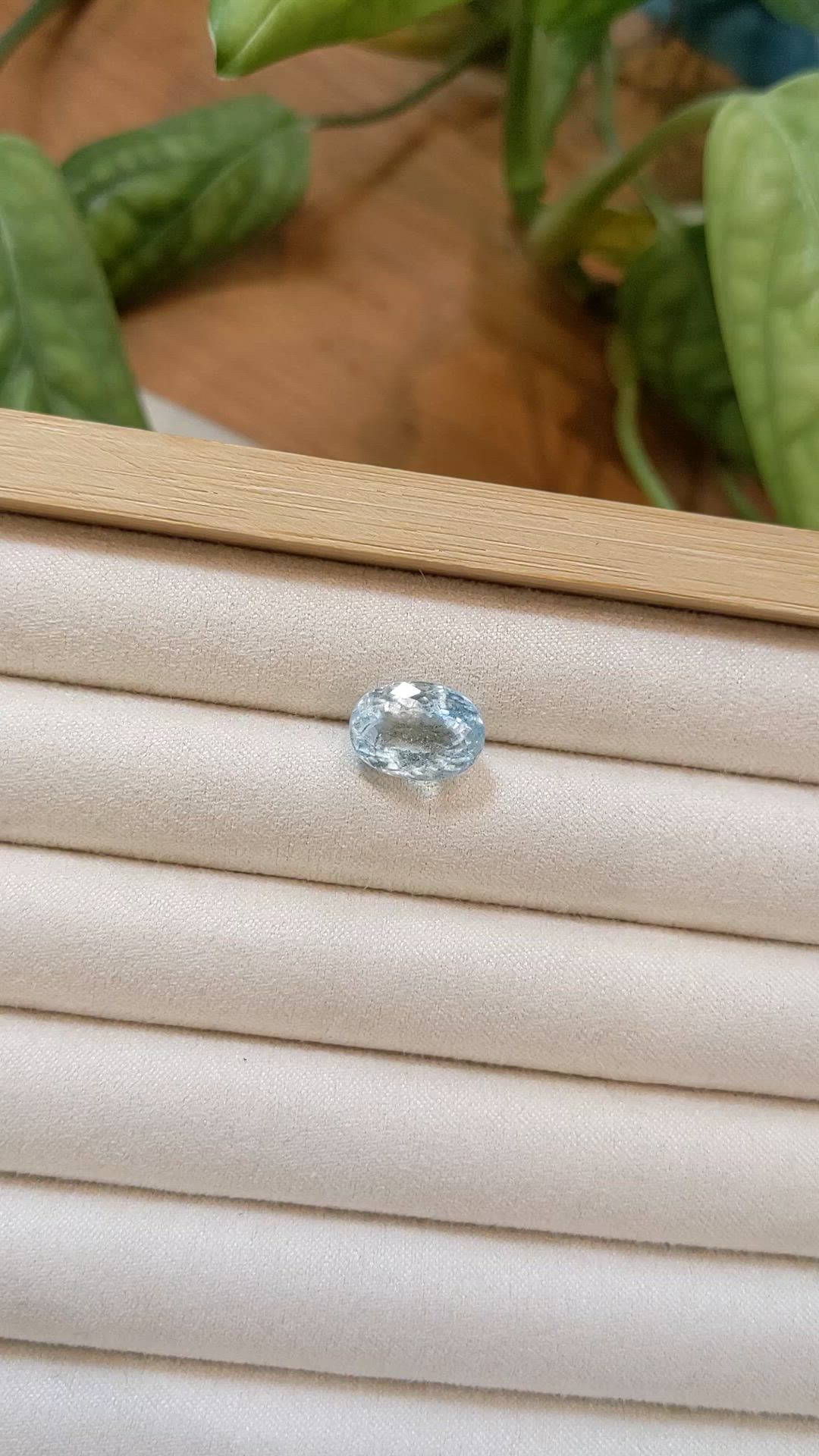 5.59 Ct. Blue Aquamarine from Brazil Size Video