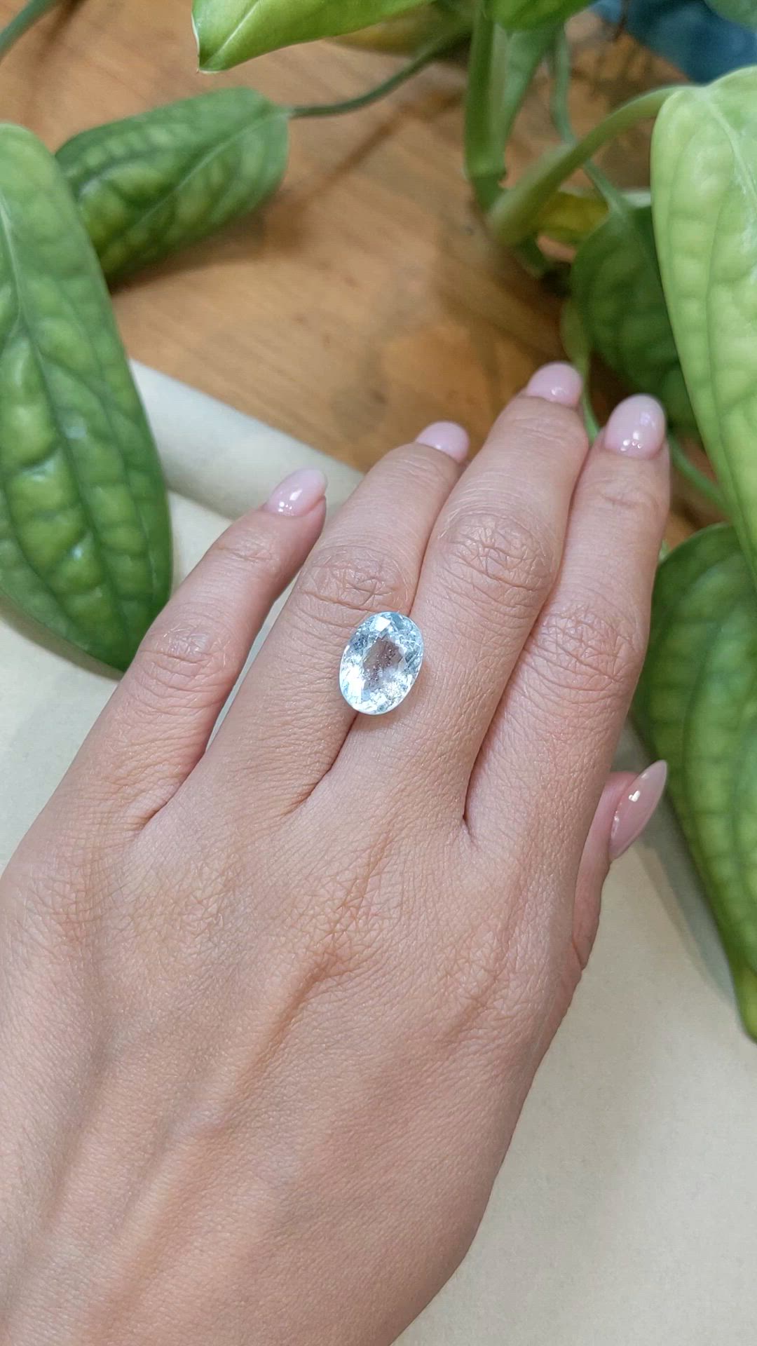 5.59 Ct. Blue Aquamarine from Brazil Size Video