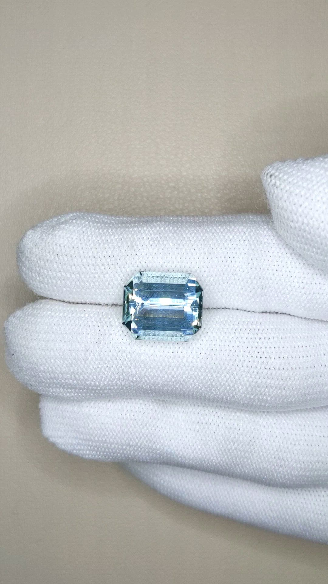 8.51 Ct. Blue Aquamarine from Brazil Size Video