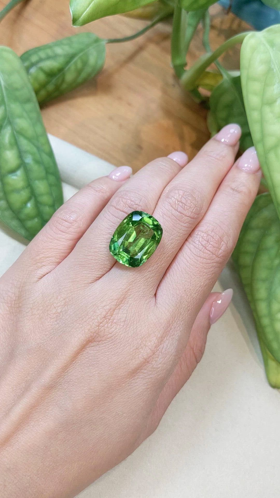 19.02 Ct. Yellowish Green Peridot from Burma (Myanmar) Size Video