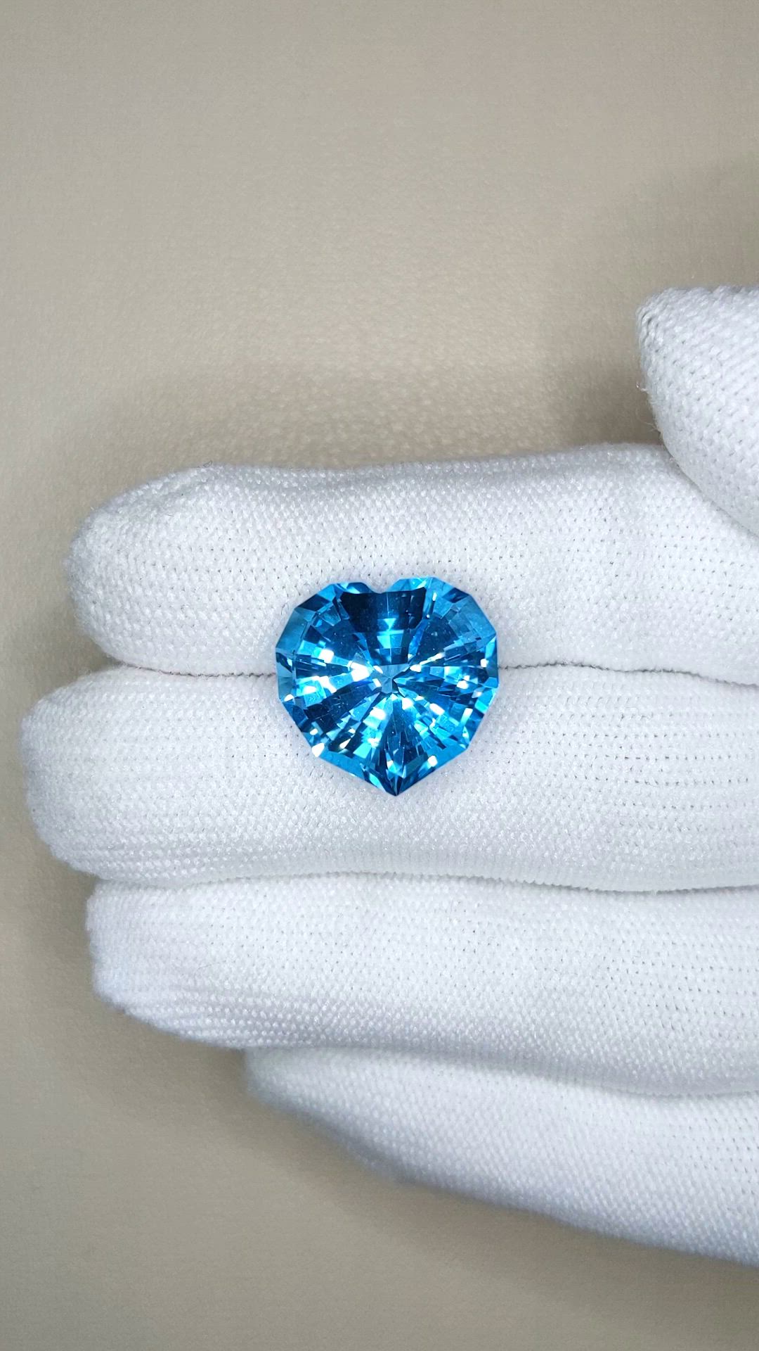17.02 Ct. Swiss Blue Topaz from Brazil Size Video